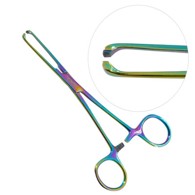 Allis Tissue Forceps 6 inch 4x5 Teeth, Rainbow Coated