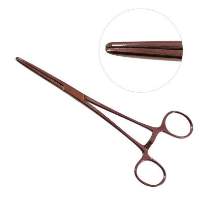 Rochester Carmalt Forceps Straight 8 inch Rose Gold