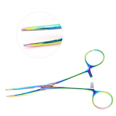 Rochester Carmalt Forceps Straight 8 inch Rainbow Coated