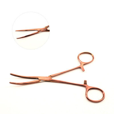 Rochester Carmalt Forceps Curved 8 inch Rose Gold