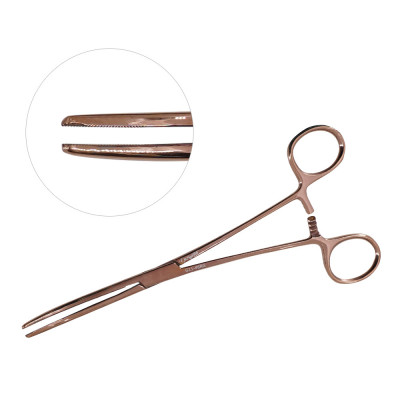 Rochester Carmalt Forceps Curved 8 inch Rose Gold