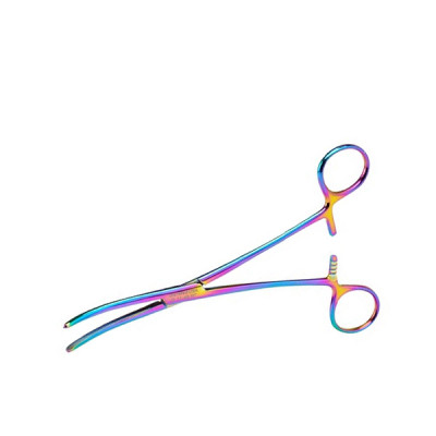 Rochester Carmalt Forceps Curved 8 inch Rainbow Coated