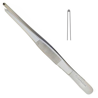 Thumb Tissue Forceps 1x2 Teeth, 5 1/2 inch