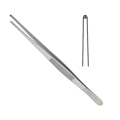 Thumb Tissue Forceps 1x2 Teeth, 12"