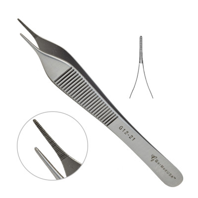 Adson Dressing Forceps  Delicate  Serrated Jaws 4 3/4"