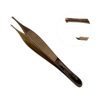 Adson Tissue Forceps 4 3/4 inch, 1x2 Teeth, Rose Gold