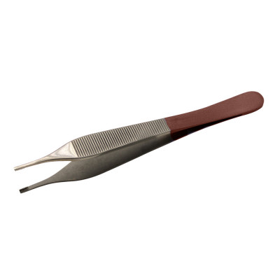 Brown Adson Forceps 4 3/4``, 7x7 Teeth, Rose Gold Ring Coated