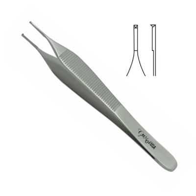 Adson Tissue And Suture Forceps 4 3/4 inch, 1x2 Teeth With Tying Platform