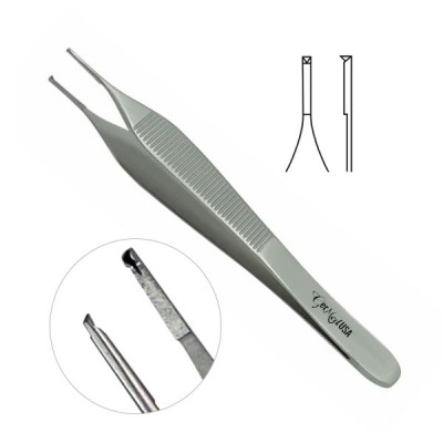 Adson Tissue And Suture Forceps 4 3/4 inch, 1x2 Teeth With Tying Platform