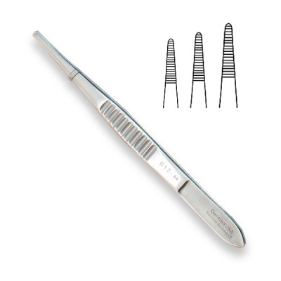Dressing Forceps 4 1/2 inch Delicate Fluted Handle Serrated