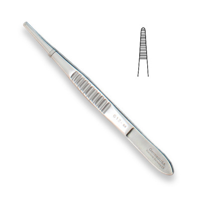 Dressing Forceps 5 inch Delicate Fluted Handle Serrated
