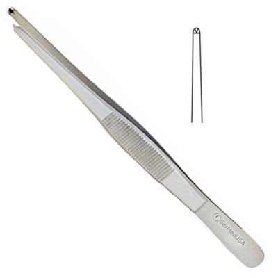 Thumb Tissue Forceps 1x2 Teeth, 10``