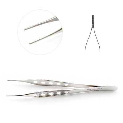 Adson Dressing Forceps, Serrated, 4 3/4" Lightweight, Fenestrated Handles