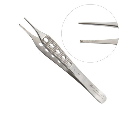 Adson Tissue Forceps 1x2 Teeth, 4-3/4 inch (12.1cm), Lightweight, Fenestrated Handles.