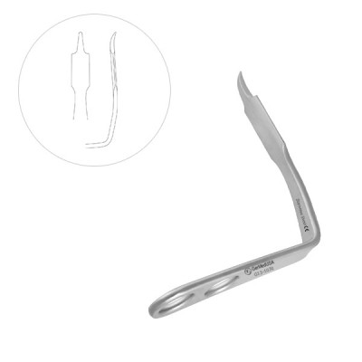 Bent Hohmann Retractor 6 3/4", 19mm Blade, 90 Degree, 4 3/4" Working Length, Blunt End, 2 Holes