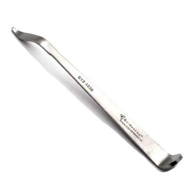 Hohmann Retractor Mini 5 1/2 inch, 8mm Wide Blade, 35mm 45 Degree Drop, 12mm Handle Bent