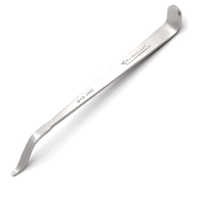 Hohmann Retractor Mini 6 inch, 6mm Wide Blade, 17mm 45 Degree Drop, 12mm Handle Bent