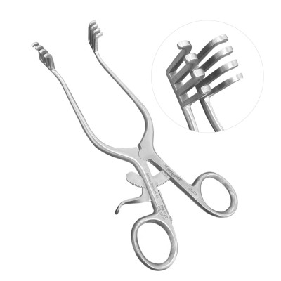 Adson Retractor 8 inch Straight Blunt Teeth 4x4