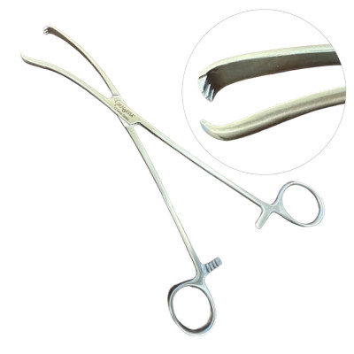 Lahey Vulsellum Forceps Curved Sidewasy 3x3 Teeth 9 inch