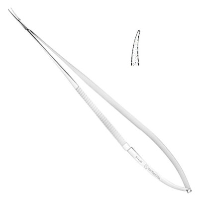 MicroSurgical Needle Holder 5 1/4 inch, Curved Jaws