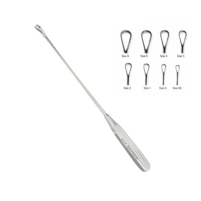 Sims Uterine Curettes  Sharp Malleable Shaft  11 inch  Size 5