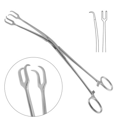 Schroeder Vulsellum Forceps 9 inch Slight Curve On Flat