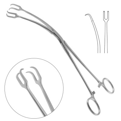 Schroeder Vulsellum Forceps 9 inch Full Curve On Flat