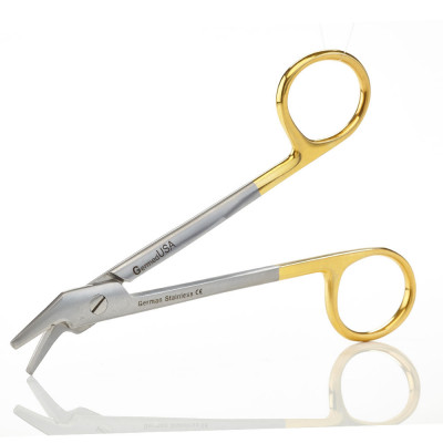 Wire Cutting Scissors 4 3/4" Angled with Notch, Tungsten Carbide