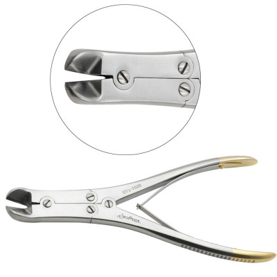 Pin & Wire Cutter Double Action 9``, Angled, Tungsten Carbide, Maximum Capacity 2.4mm (3/32``)