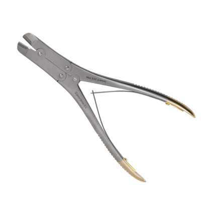 Pin & Wire Cutter Double Action 9", Angled, Tungsten Carbide, Maximum Capacity 2.4mm (3/32")