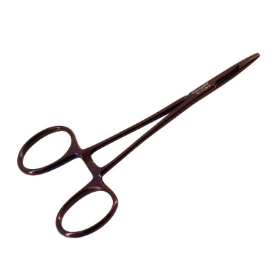 Olsen Hegar Needle Holder Scissors Combination 4 3/4" Serrated - Tungsten Carbide, Purple Coated