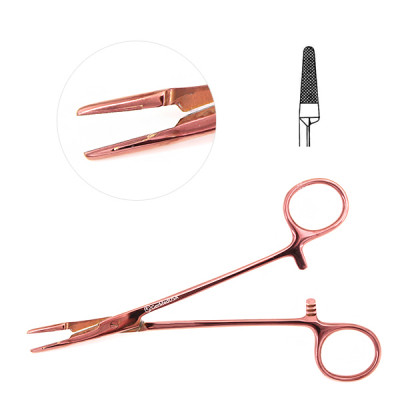 Olsen Hegar Needle Holder Scissors Combination 4 3/4 inch Serrated - Tungsten Carbide, Rose Gold