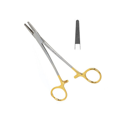 Crile Wood Needle Holder Tungsten Carbide Jaws Smooth 6 inch