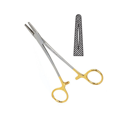 Crile Wood Needle Holder Tungsten Carbide Jaws Serrated 10 inch
