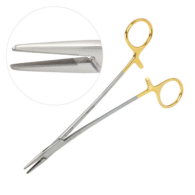 Crile Wood Needle Holder Tungsten Carbide Jaws Serrated 10 inch