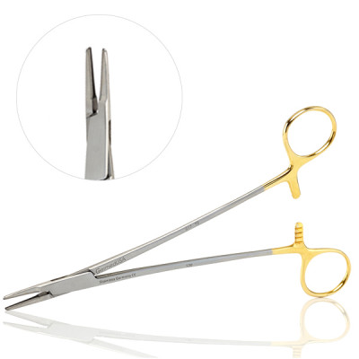 French Eye Ryder Needle Holder Tungsten Carbide 6" Left