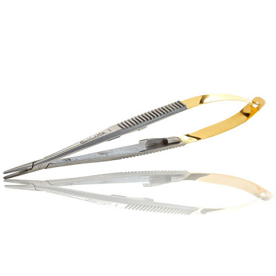 Castroviejo Needle Holders with Lock Straight Serrated 5 1/2`` Tungsten Carbide