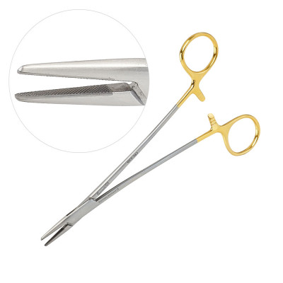 Crile Wood Needle Holder Tungsten Carbide Jaws Serrated 9 inch