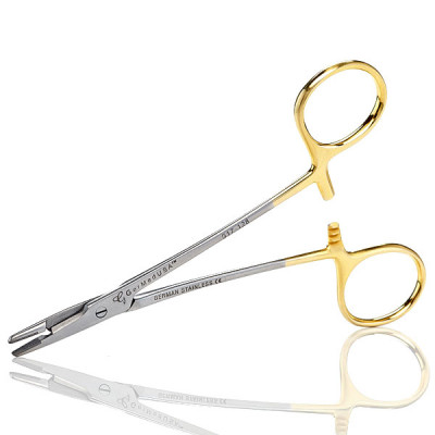 Olsen Hegar Needle Holder Scissors Combination 4 3/4 inch Smooth Jaws - Tungsten Carbide