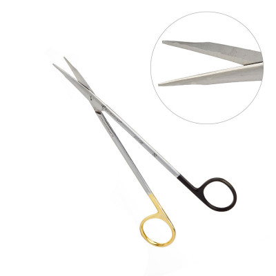 Stevens Tenotomy Scissors Curved with Blunt Tips 7 inch, Tungsten Carbide, Super Sharp, Gold and Black Rings