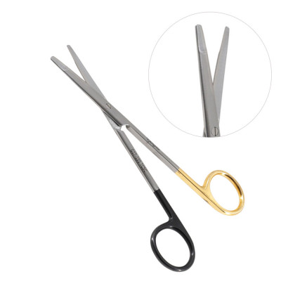 Super Sharp Kilner Ragnell Dissecting Scissors Straight 5 1/2 inch - Tungsten Carbide, Gold Rings