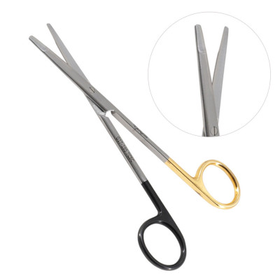 Super Sharp Kilner Ragnell Dissecting Scissors Straight 7 inch - Tungsten Carbide, Gold Rings