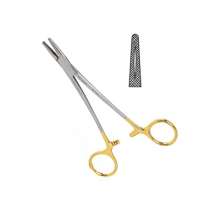 Crile Wood Needle Holder Tungsten Carbide Jaws Serrated 6 inch