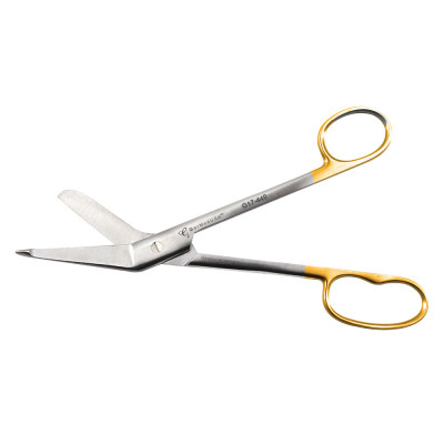 Lister Bandage Scissors 8˝ Angled - Tungsten Carbide One Large Ring