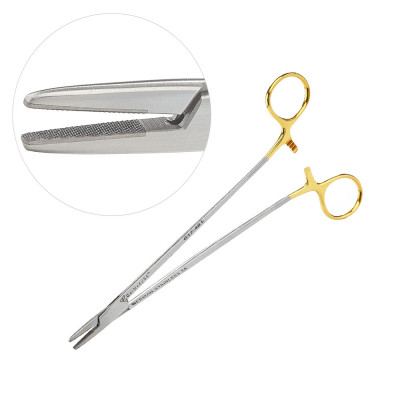 Mayo Hegar Needle Holders, Tungsten Carbide Insert Jaws, 9 inch, Left Hand