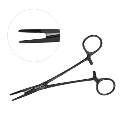 Olsen Hegar Needle Holder Scissors Combination 6 1/2`` Serrated, Tungsten Carbide - Gun Metal