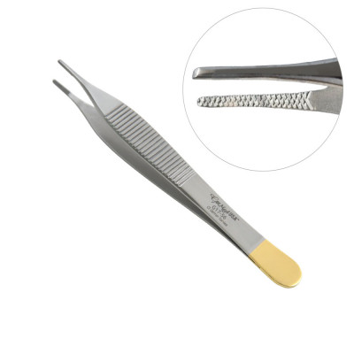 Adson Tissue Forceps Cross Serrated 4 3/4 inch Atraumatic Carbide Grip