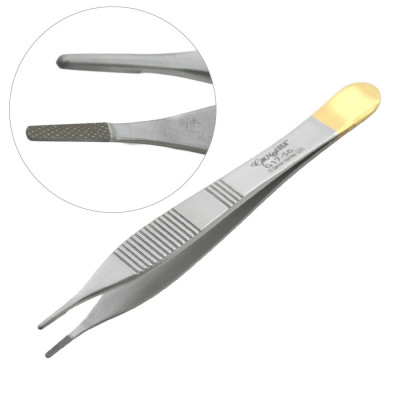 Adson Tissue Forceps Cross Serrated 4 3/4 inch Atraumatic Carbide Grip