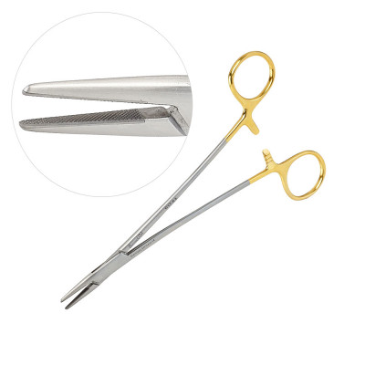 Crile Wood Needle Holder Tungsten Carbide Jaws Serrated 8 inch