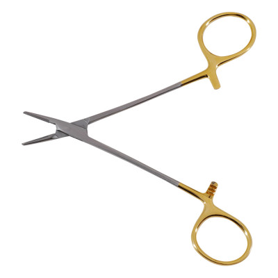 Halsey Needle Holder - Tungsten Carbide - Serrated Jaw 5"